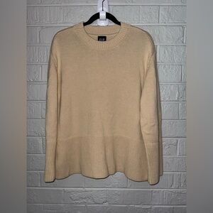 GAP Women's Knit Cotton Sweater Pull over Long Sleeve Taupe Sz M ✨